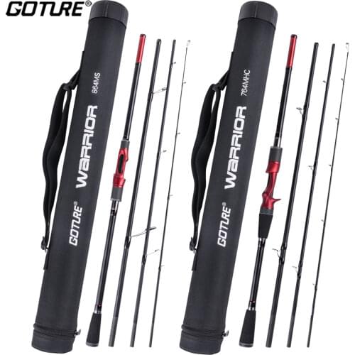 Goture 4 Sections Lure Fishing Rod Carbon Fiber 2.7M 2.59M 2.4M 2.28M 2.13M Light Spinning Casting Travel Rods with Portable Bag
