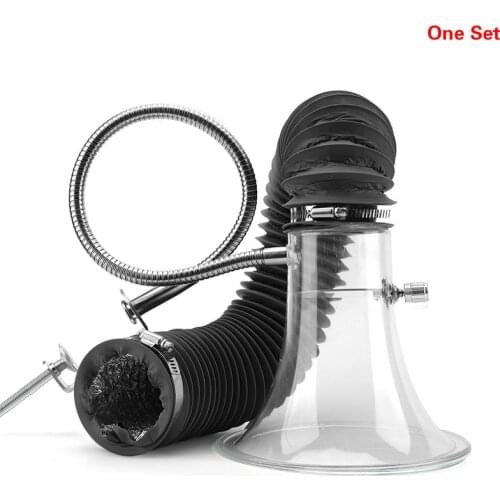 High quality transparent 2.5/4 inch ABS fume extraction hoods fume exhaust hoods for with flexible hose and clamps