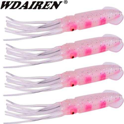 1PCS Octopus Squid Skirt Soft Lures 12cm 11.5g Sea Fishing Night Wobblers Artificial Glow Rubber Baits For Tuna Sai Pesca