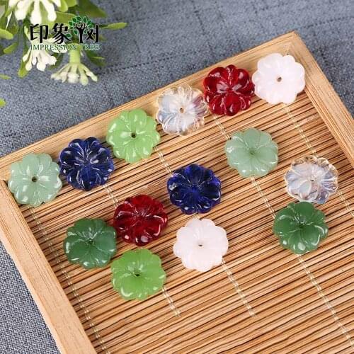 10Pcs 15mm Rainbow Color Lampwork Beads Glass Candy Daisy Shaped Mermaid Beads Spacers For DIY Jewelry Bracelets Makings 16006