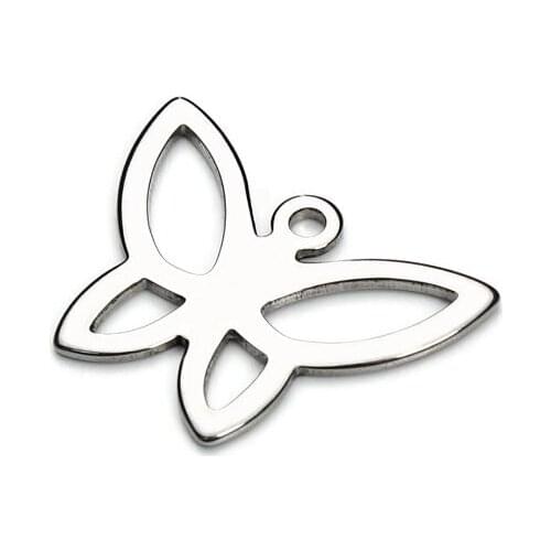 20pcs/lot 18*13.5mm butterfly stainless steel Connector Metal Alloy Pendant For DIY bracelet Jewelry Making dghy5