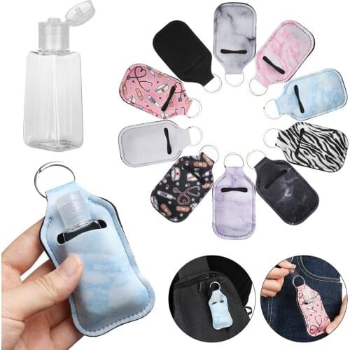 30ml Hand Sanitizer Bottle Keychain Holder Portable Travel Disinfect Bottle Public Area Refillable Disinfection Water Containers