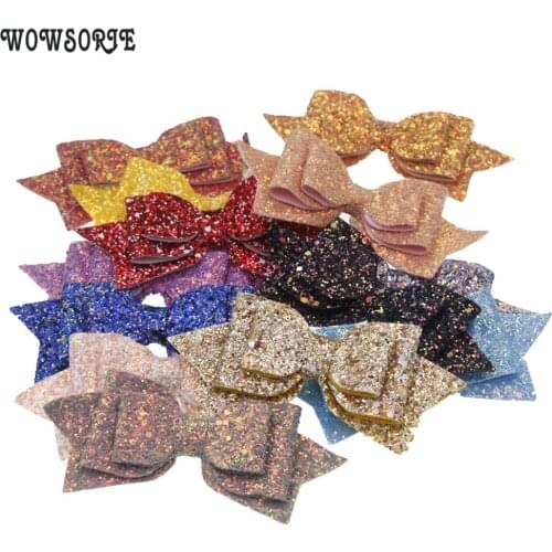 5inch baby Sequin Glitter Bows diy flower Accessory Boutique Hair Bows without headband No Clip girls Hair Accessories 5pcs/lot