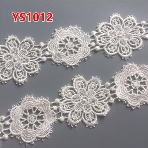 5yards 55MM white Embroidered Lace Fabric DIY skirt hem Dance costumes Garment Accessories lace trim Sewing Craft LP-YS1012