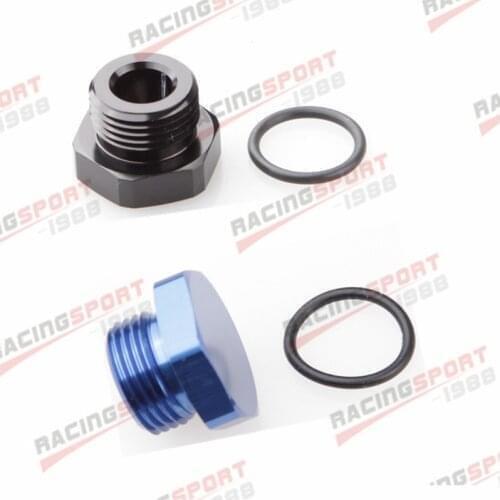 6AN AN-6 Flare Plug With O Ring Seal Fitting Aluminum Black/BLUE