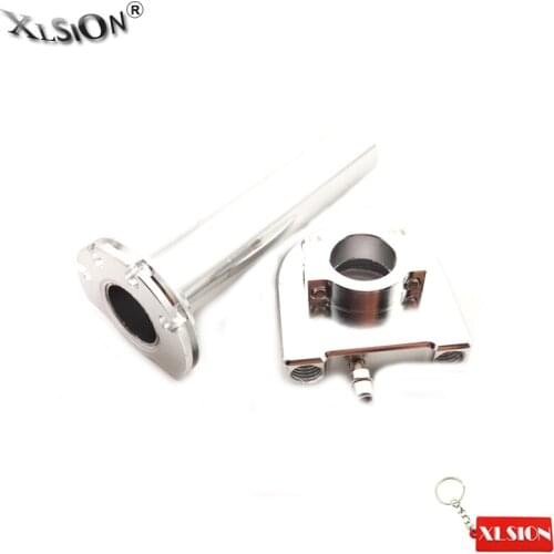 XLSION Aftermarket CNC Aluminum Twist Throttle Silver For Moped Scooter Street Motorcycle Dirt Monkey Bike
