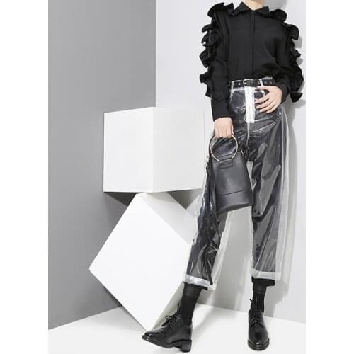 2020 Summer PVC Plastic Transparent Pants Model Style Fashion Pants Thick Waterproof Women Pants Streetwear Plus Size Pants