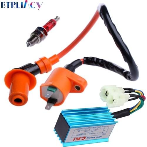 BTRLIACY 6Pin Racing Performance CDI Ignition Coil Spark Plug For Gy6 150cc 125cc 50cc WEQ Ignition Spark Plug Fast delivery
