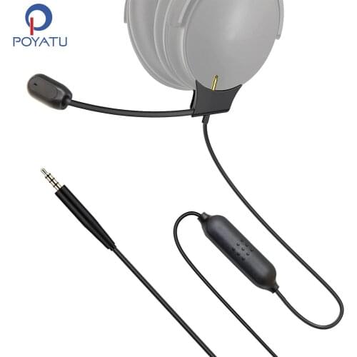 QC 35 Boom Microphone Cable for Bose QC35 II Headphone Cords Cable Gaming Cables With Mute Switch for PC Laptop PS4 PS5 Xbox