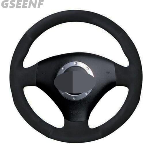 Car Steering Wheel Cover For Audi A2 8Z A3 8L Sportback A4 B6 Avant A8 A6 C5 D2 TT 8N S3 S4 R Black Hand-stitched Suede