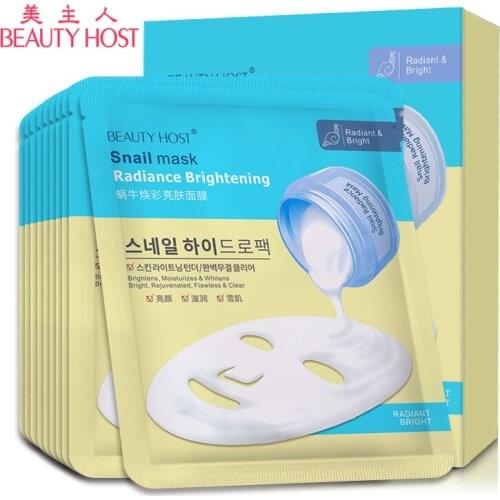 Beauty Host Snail Smooth Brighteing Facial Mask 10pcs/box
