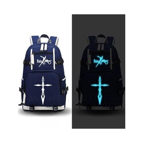 Fate zero Backpack Cosplay saber Anime Canvas Bag Luminous Schoolbag Travel Bags