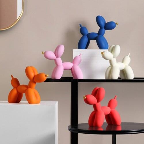 Balloon Dog Figurines for Interior Home Decor Nordic Modern Resin Animal Figurine Sculpture Home Living Room Decoration