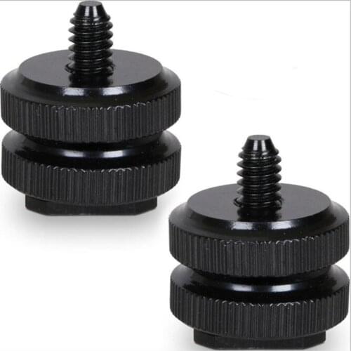 Foleto 1/4 Inch Two Double one Nut Mount Adapter For canon nikon sony Fash Tripod Screw And DSLR Camera Flash Hot Shoe 10pcs