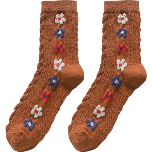 Cotton Flower Sock For Women Adult