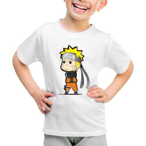 Bandai Summer Short Sleeve Kids Naruto T Shirt for Boy 2021 Cartoon Casual T-Shirts for Girls Tops Boy T Shirt Children Clothes