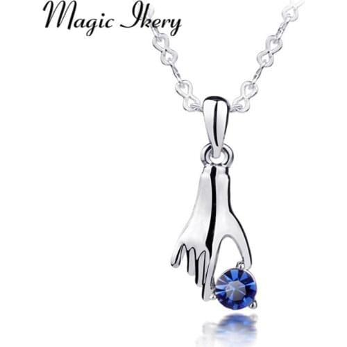 Magic Ikery White Gold Color Crystal Personality Romantic Pendant Necklaces Wholesales Fashion Jewelry for women Y1698