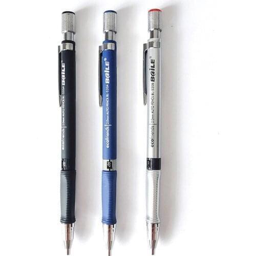 2.0mm Mechanical Pencil Set Metal Drawing Automatic Graphite Pencils Lead for School Supplies Stationery
