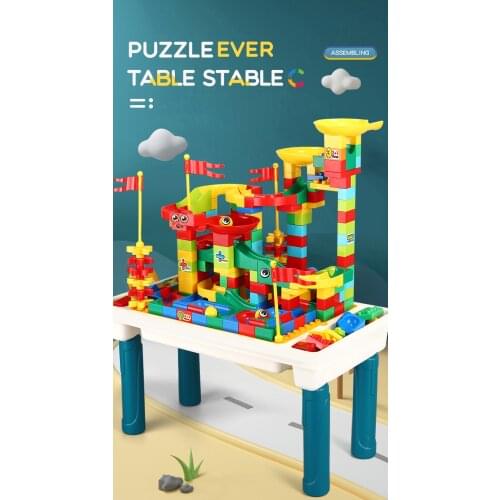 Multi funções mesa base placa brinquedos blocos de construção conjuntos amigos mesa estudo mármore corrida diy crianças brinqued