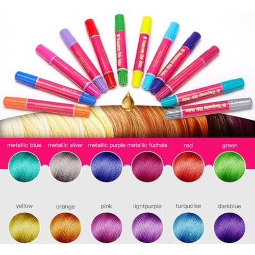 Hair Chalk Set For Girls - 12 Piece Temporary Hair Chalks Color For Hair Colorly Dye Face Kit Safe for Makeup Party Christmas