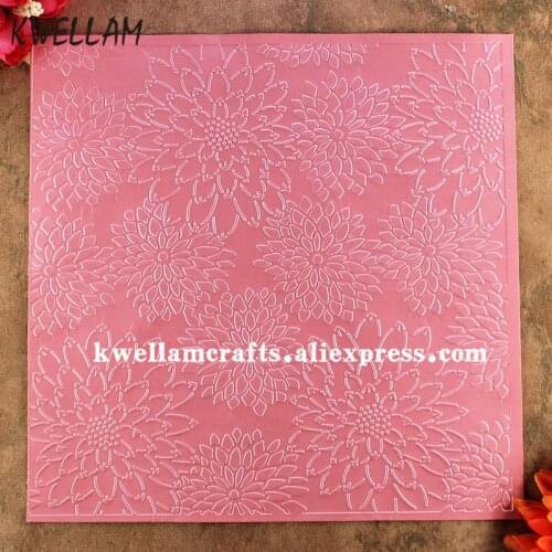 Large Size Dahlia Flowers Plastic Embossing Folder For Scrapbook DIY Album Card Tool Plastic Template 19.8x19.8cm KW8030526