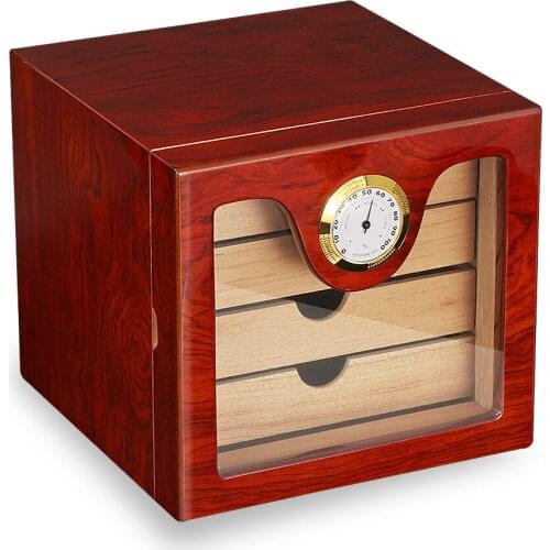Solid 4 Layers Wood Cedar Cabinet Cigarette Box Case Cigar Humidor
