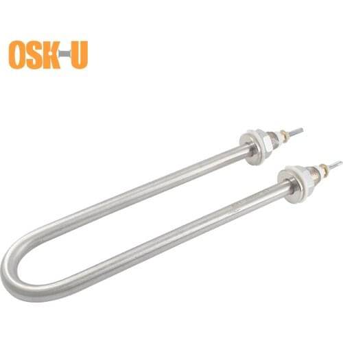 380V Single U Shaped Heating Element Stainless Steel M16 Thread U Type Electric Heating Pipe for Kitchenware 3KW/4KW