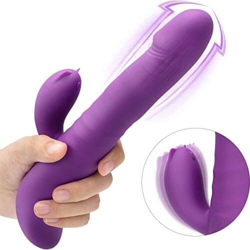 Rabbit Vibrator Dildo Sex Toy for Women with 9 Thrusting for G Spot Clitoral Anal Stimulation, Realistic Vibrating Dildo