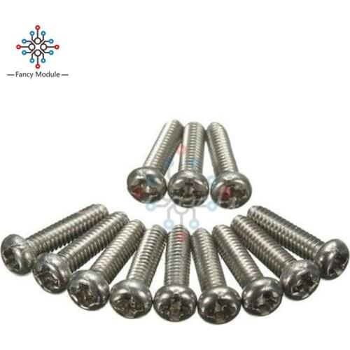 50PCS M2X6mm Screws Stainless Steel Round Head Plain End Phillips Metric Machine