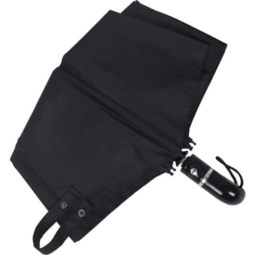 High quality Three Folding Umbrella Automatic Big Women Rain Umbrella Sun 8 Ribs Anti UV French Black Men Umbrella Windproof