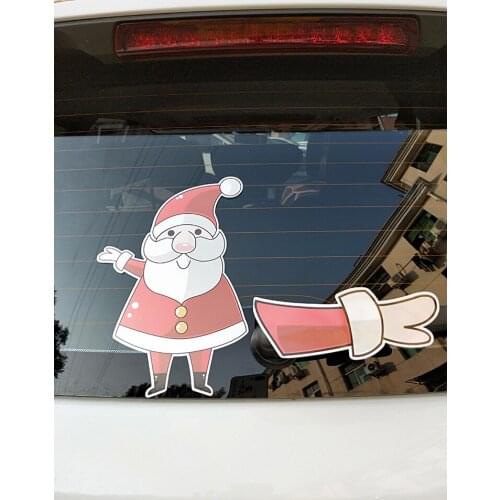 ZTTZDY Cartoon Christmas Interestingly Santa Claus Rear Windshield Decal PVC Car Sticker YJ1-0012