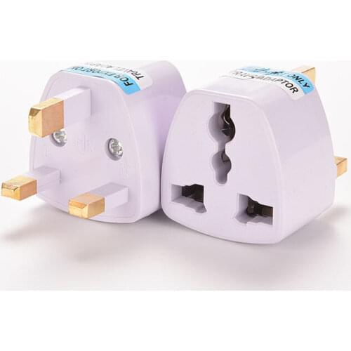 1PC Universal US EU AU Converter To UK HK AC Travel Power Plug Charger Adapter Connector UK Plug White Three Pins Socket Convert