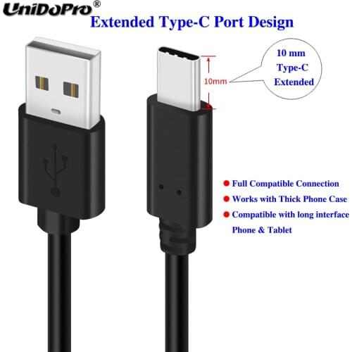 10mm Extended Cord QC 3.0 USB-C Type C Fast Charger Data Sync Cable for HOMTOM HT70 H5 HT10 Smart Phones