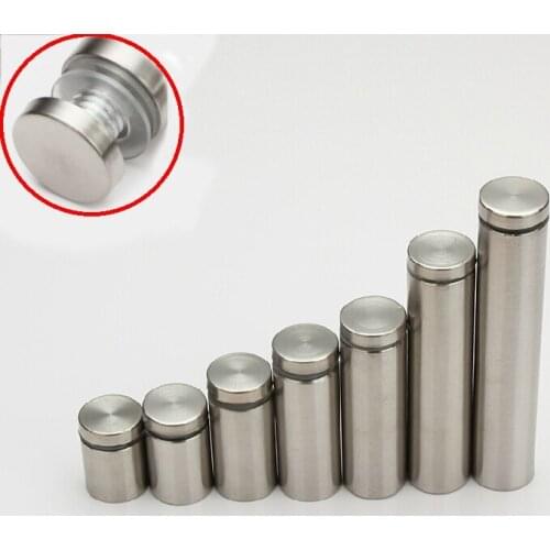 20PCS Diameter 25MM With Length 25MM Advertisement Nails Sliver Stone Wall Mount Glass Standoffs Bolt Pin Fixing Screw