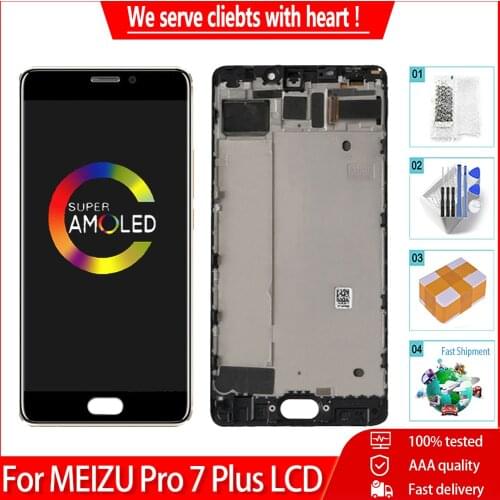5.7" AMOLED For MEIZU Pro 7 Plus LCD Touch Screen Replacement Digitizer Assembly With Frame For Meizu Pro7 Plus Display