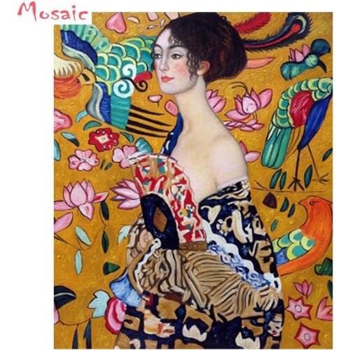 5d DIY Diamond mosaic,Cross Stitch"Gustav KLIMT"woman diamond painting,Home Decor 3D Full Square Diamond Embroidery custom foto
