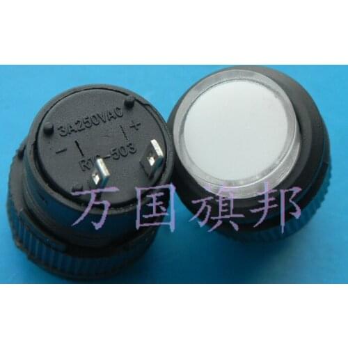 Free Delivery. 16MM diameter circular switch button switch R16-503 white lock lock