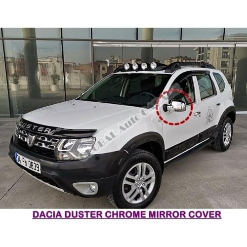 For DACIA DUSTER CHROME Mirror Cover 2010- 2020 Glossy Piano Black 2 Pieces Wing Car Styling Accessory Universal Spoiler