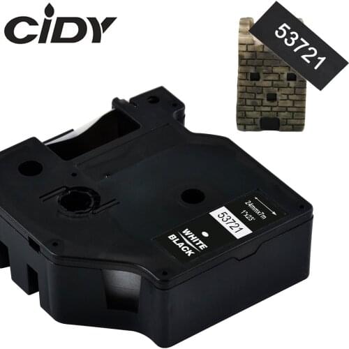 CIDY 53721 White on black Compatible Dymo D1 24mm Label Tape Ribbons Cassette for Dymo Label Manager 160 280 210