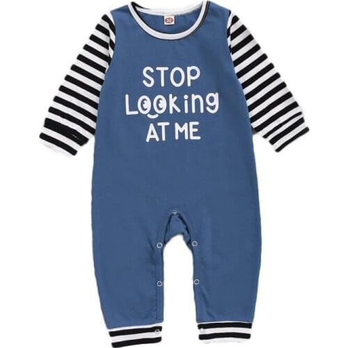 Casual Baby Boys Romper Spring Autumn Long Sleeve Toddler Boy Striped Patchwork Jumpsuit Western Fashion Infant Clothes
