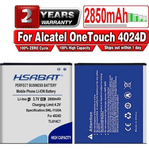 HSABAT 100% New 2850mAh TLi014C7 Mobile Phone Battery For Alcatel OneTouch Pixi First 4024D 4.0 inc batteria