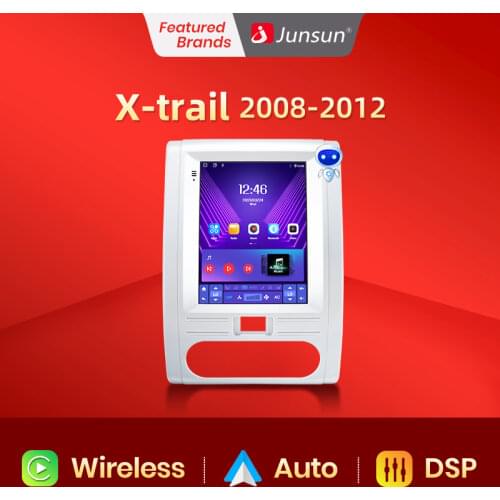 Junsun For Tesla Style Android Auto 4G Wireless Carplay DSP Car Radio Multimedia Player For Nissan X-trail 2008-2012 no 2din