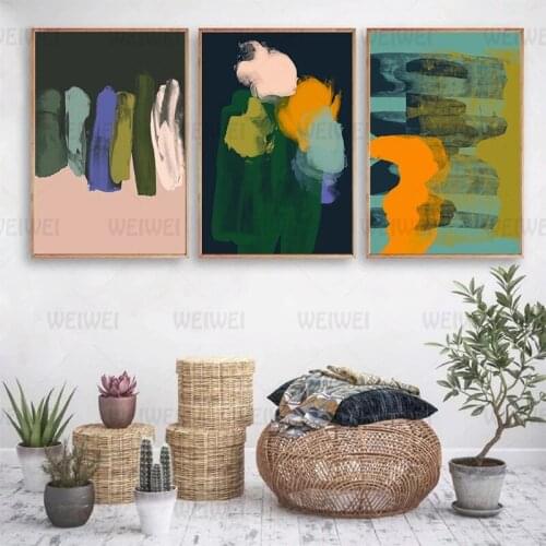Picture of Oil Painting Poster Vintage On Canvas Painting Abstract Colorful Wall Art Posters and Prints Modern Decor for Room