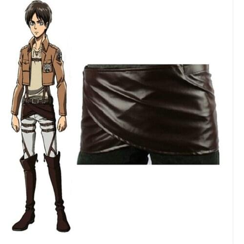 Attack on Titan Cosplay Costume Japanese Anime Shingeki no Kyojin Chocolate Leather Skirt Apron Linking Tape Adjustable Waist