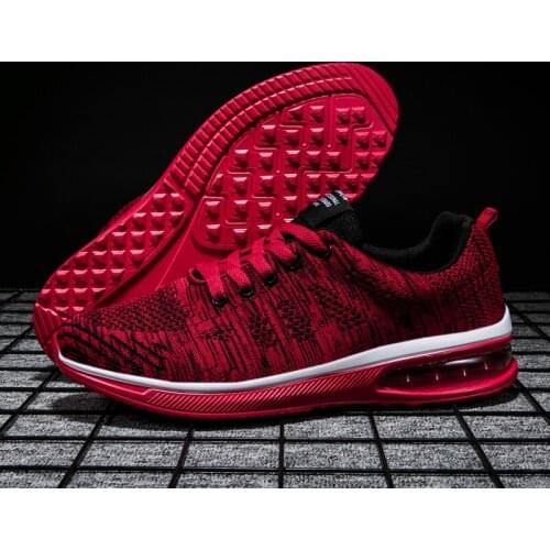 Baideng Red Air Cushion Sneakers Breathable Comfortable Men Running Shoes Man Quality Outdoors Jogging Sport Trainers Size 39-45