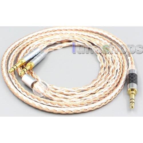 LN007010 16 Core OCC Silver Plated Mixed Headphone Earphone Cable For TAGO T3-01 T3-02 studio Klipsch HP-3 Heritage 3.5mm Pin