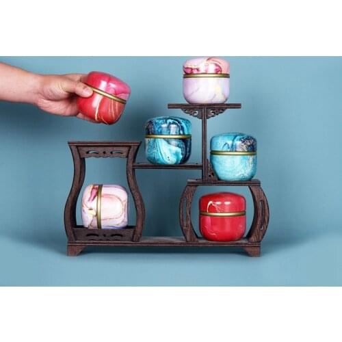 Small Tea Cans Round Cup Tea Tin Cans 50g Scented Tea Cans Universal Packaging Box Tinplate Box Portable Tea Caddies Metal