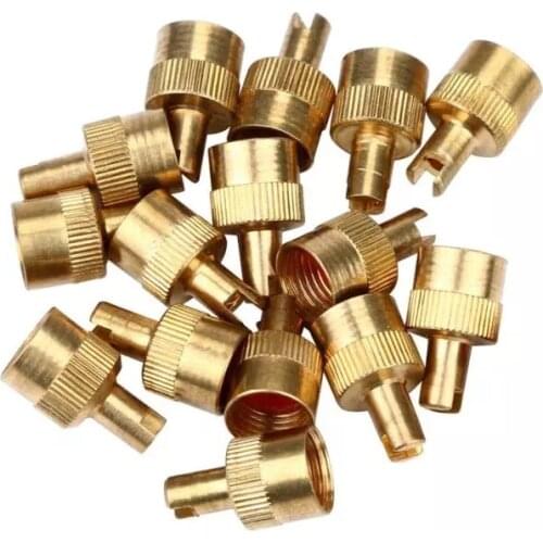 Copper Slotted Head Valve Stem Cap for Schrader Car Motorcycle Valve Wheel Tyre Valvol Lid Dust Cover Auto Replacement Parts