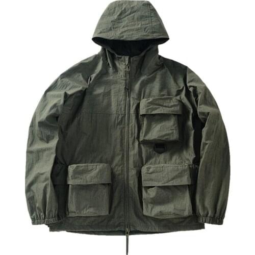 Mens Autumn New Jacket Multi Pocket Hooded Hoodies Work Windbreaker Outdoor Sports Trekking Camping Hiking Travel Training Coat