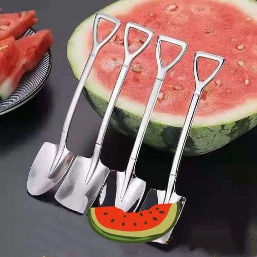 4PCS Coffee Spoon Cutlery Set Stainless Steel Retro Iron Shovel Ice Cream Spoon Scoop Tea-Spoon Fashion Tableware Coffee Scoop